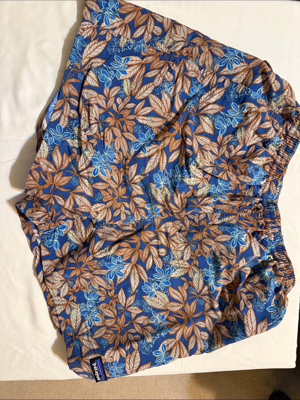 Men’s Small Patagonia Blue and Brown Floral Swim Shorts